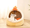 Cama de gato para dormir profundo, cama de desenho animado para animais de estimação, dobrável, removível, lavável, cama de dormir para cães pequenos, saco de chão, cama de gatos