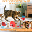 Cão gato bola interativa brinquedo bola de rolamento automático falso cauda recarregável inteligente animal de estimação brinquedo elétrico cão gato treinamento imitar mouse