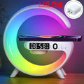 Multifuncional carregador sem fio suporte almofada rgb luz despertador alto-falante para iphone samsung xiaomi mini estação doca de carregamento rápido
