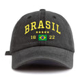 Boné de beisebol lavado com estampa de brasil para adultos, estilo retrô minimalista, casual, macio, ajustável, chapéu de pai, perfeito como presente, 1 peça