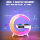Multifuncional carregador sem fio suporte almofada rgb luz despertador alto-falante para iphone samsung xiaomi mini estação doca de carregamento rápido