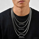 Colar de Corrente Fina de 1/2/3MM para Homens e Mulheres, Corrente de Elo Quadrado em Aço Inoxidável, Joia Unissex Masculina para Presente