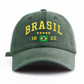 Boné de beisebol lavado com estampa de brasil para adultos, estilo retrô minimalista, casual, macio, ajustável, chapéu de pai, perfeito como presente, 1 peça