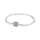 Original 925 prata esterlina pulseiras amor coração clipe encantos contas cobra correntes para mulheres rosa ouro diy jóias de luxo